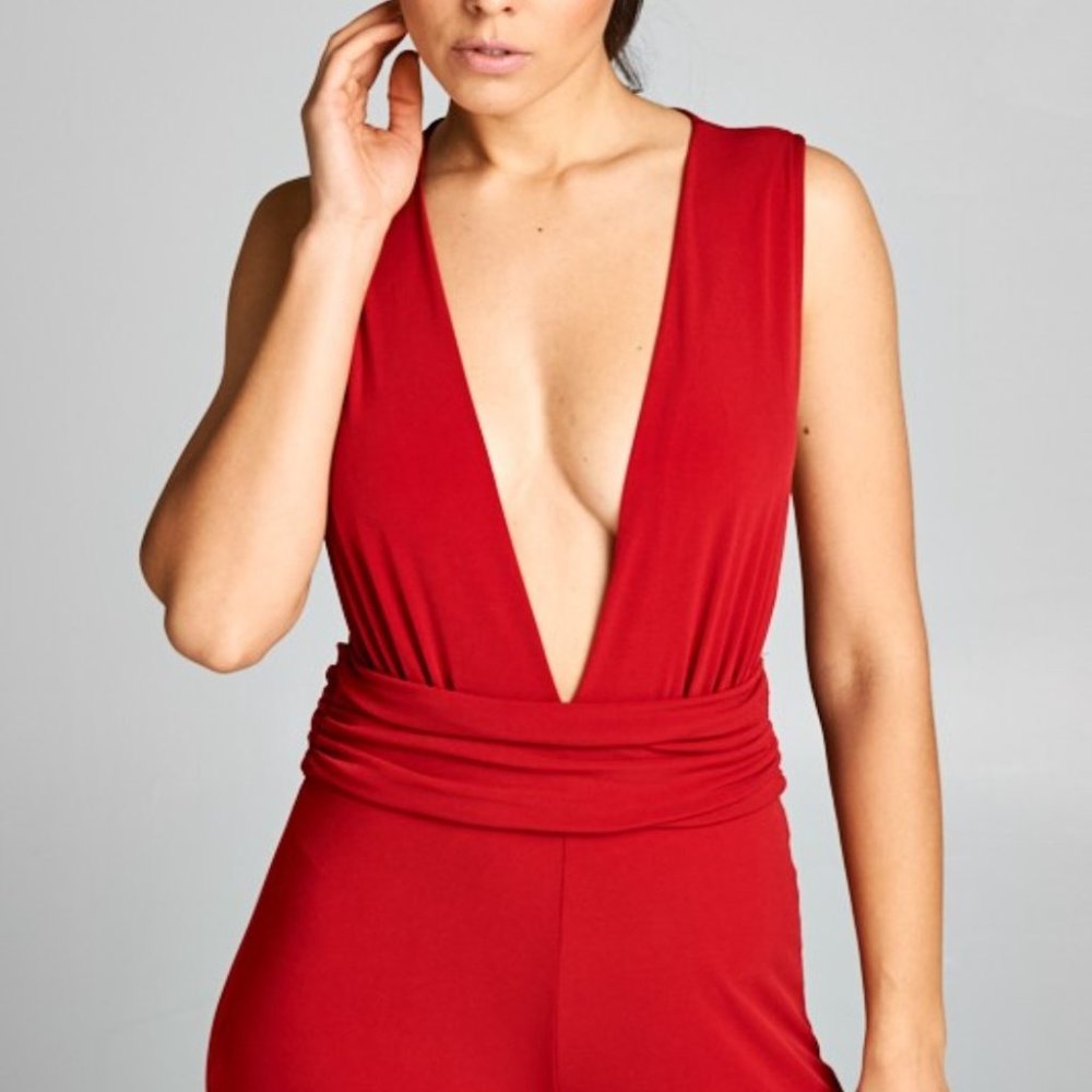 STELLA Red Jumpsuit - Picture 2 of 3